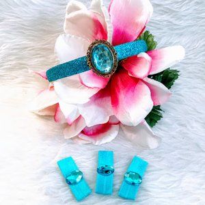Princess Jasmine Set Blue Glitter Headband